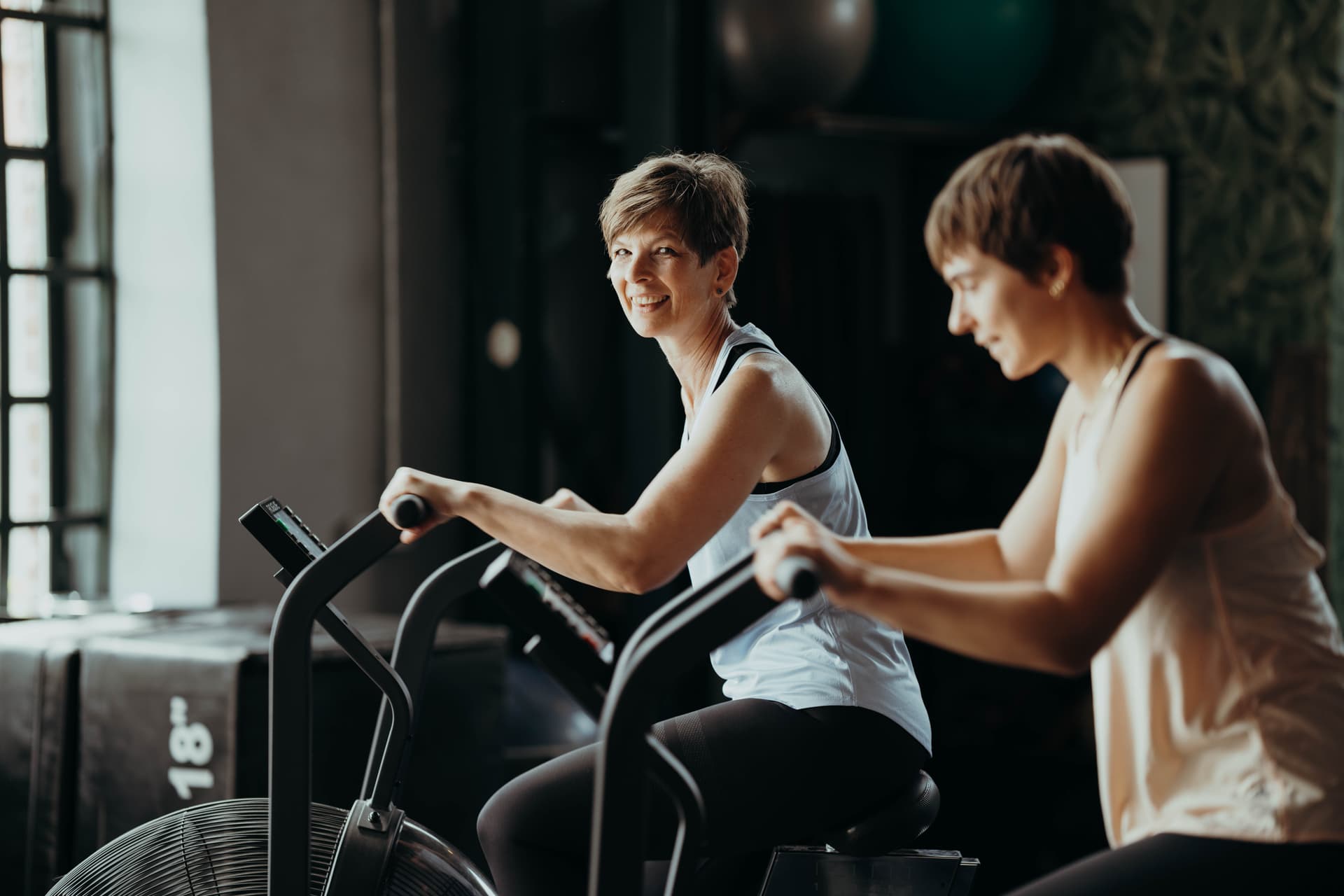 Teilnehmerin des Shape Kurses auf dem Airbike